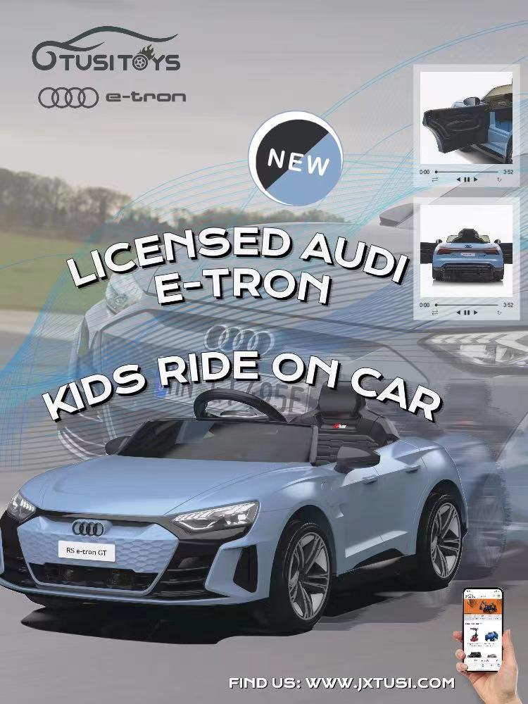 Audi của RS E-Tron trẻ em đi trên ô tô