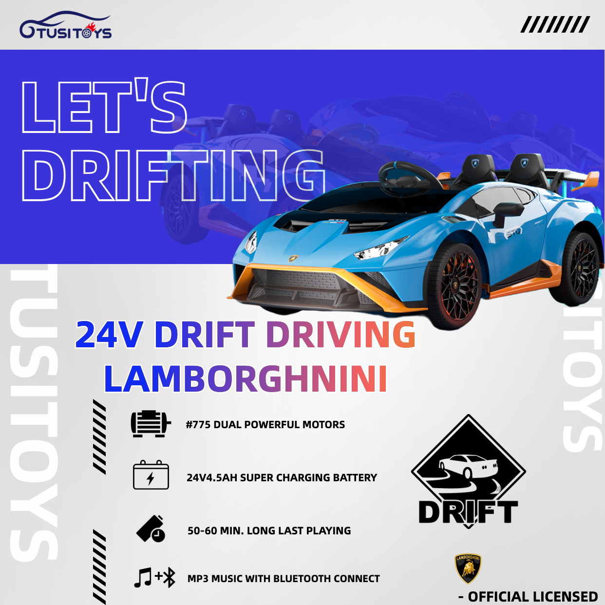 Xe trẻ em Drift Lamborghini 24V