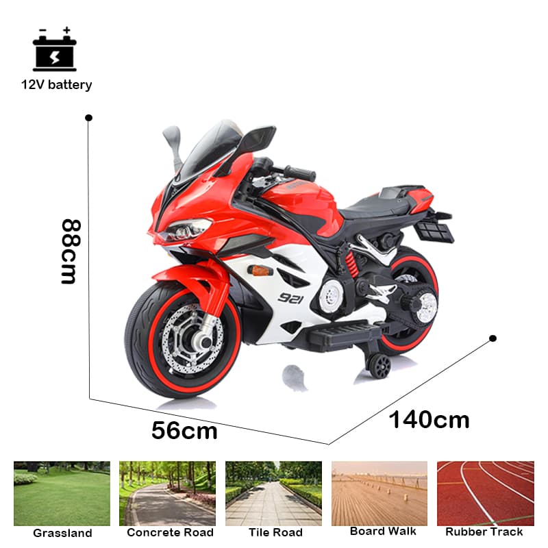 Xe máy trẻ em có đèn LED thân xe